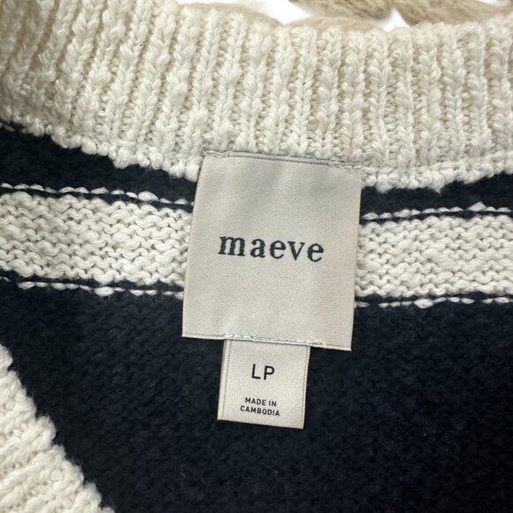 Maeve Anthropologie Navy Fish motif cap sleeve sweater LP - Picture 5 of 7